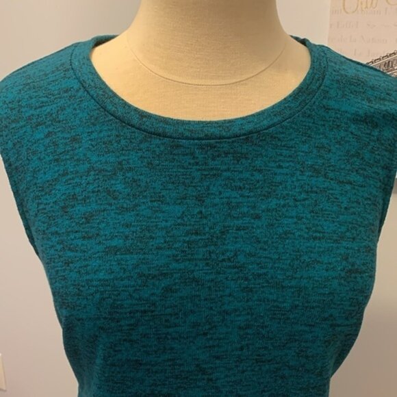 Joe Fresh Knit Lightweight Green Sleeveless Rouched Dress - Picture 2 of 10